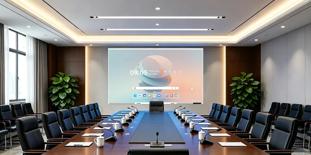 COB LED display in government conference for secure hybrid meetings