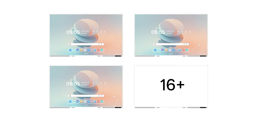 16 plus simultaneous screen sharing from multiple devices on LED display