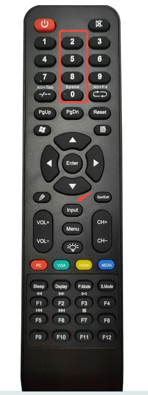 Enter service menu with INPUT 2580