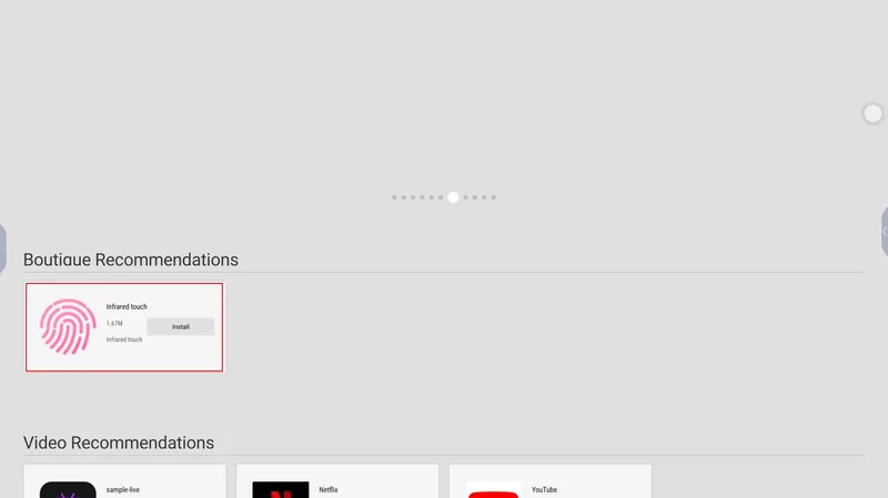 IR touch test app main window