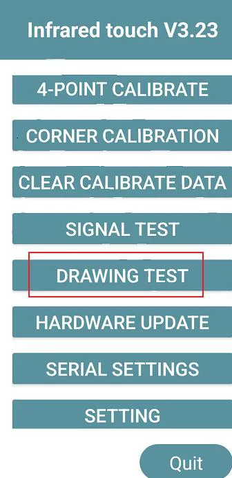 Signal test diagram with ticks