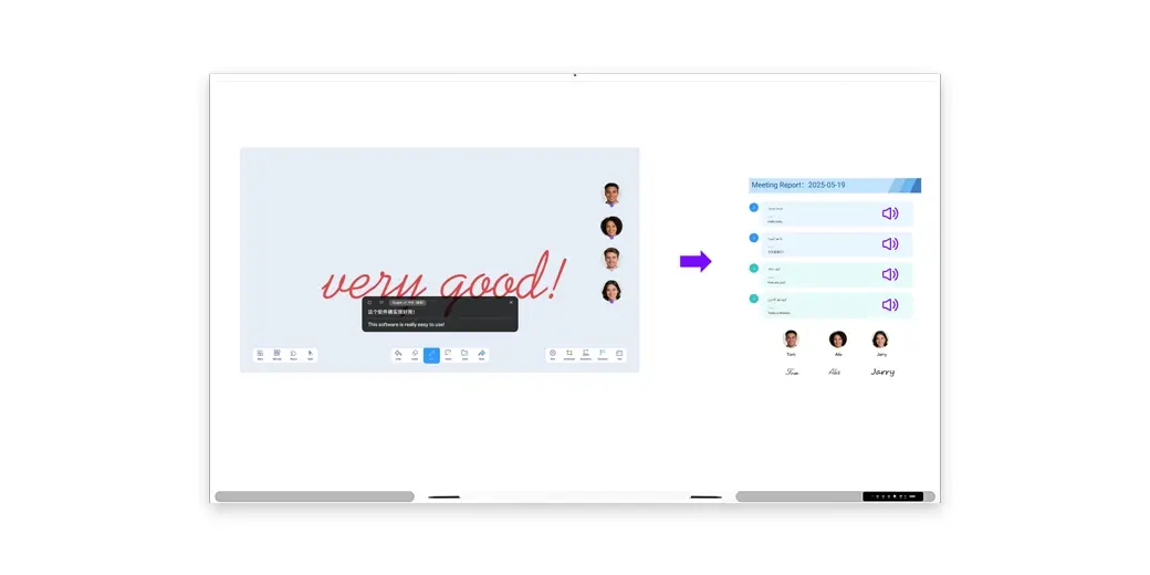 Smart Meeting Minutes – AI speech-to-text with face association on COB LED
