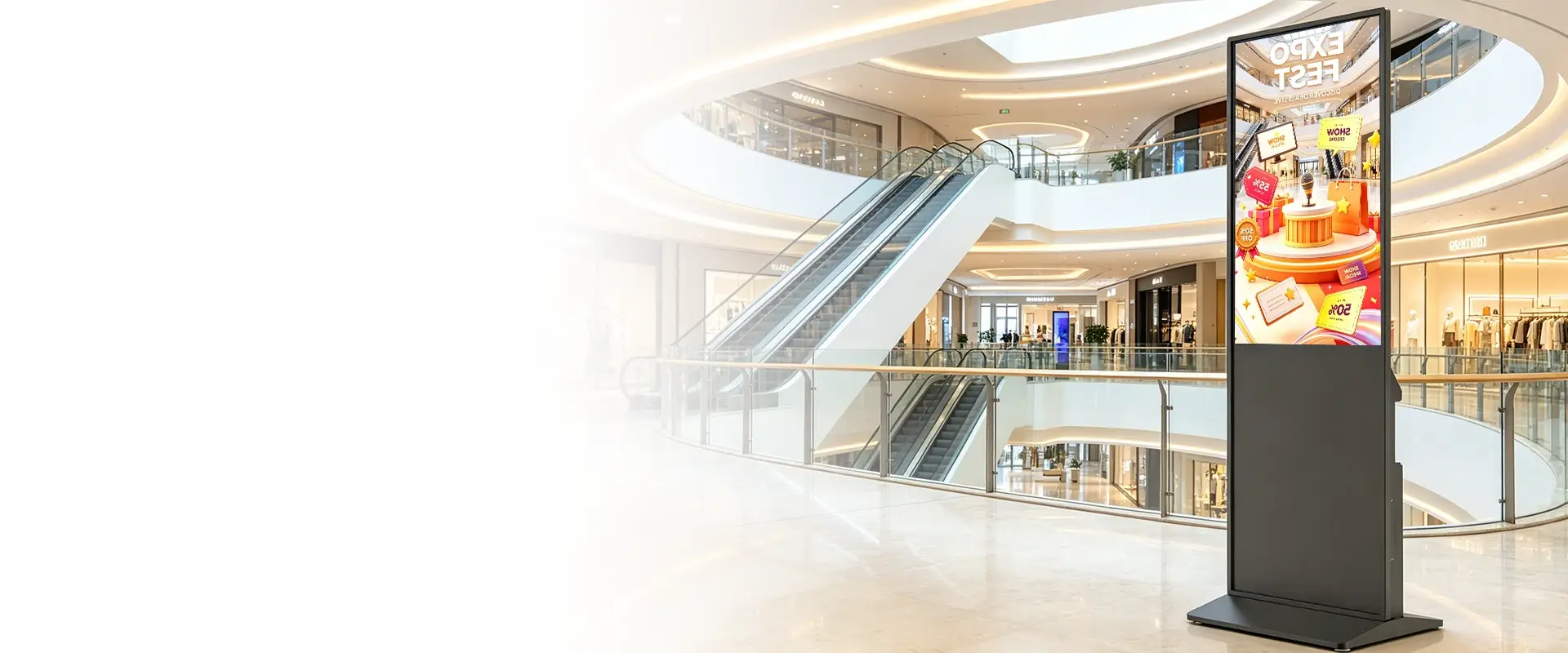 Digital signage kiosk with remote CMS management