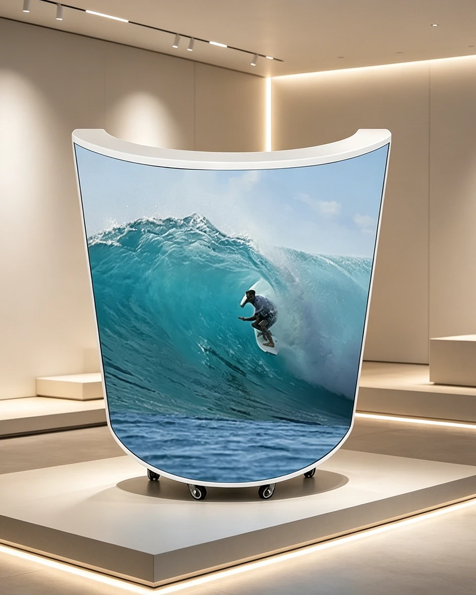 Portable curved LED display trade show exhibition event activation booth