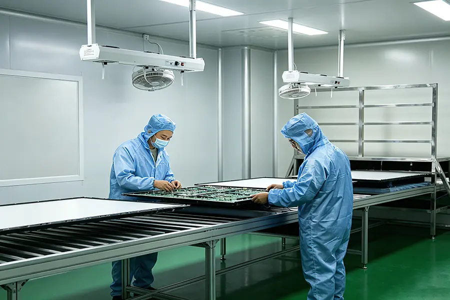 Riotouch LED display factory SMT production line assembly Dongguan China