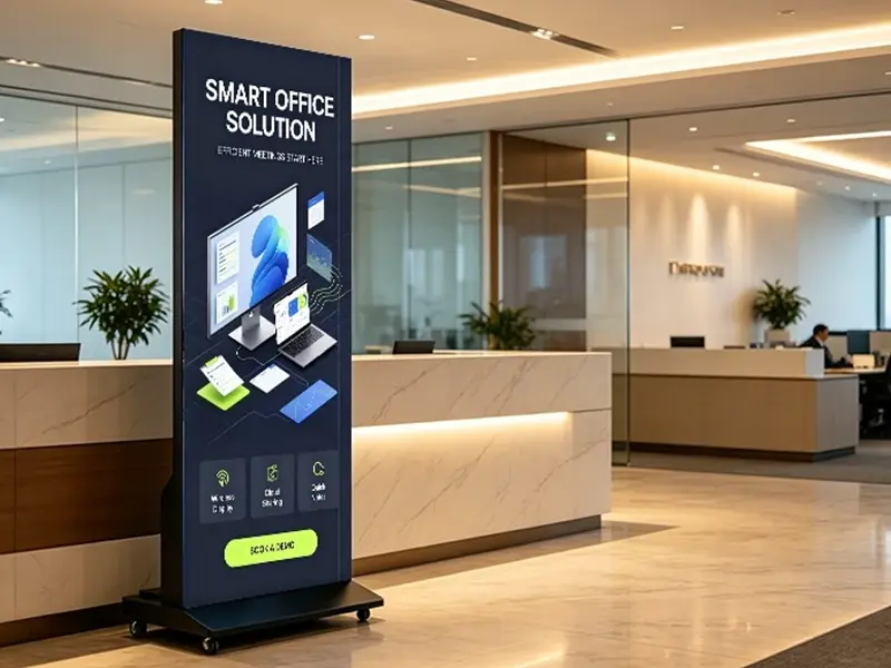 LED poster at trade show exhibition booth