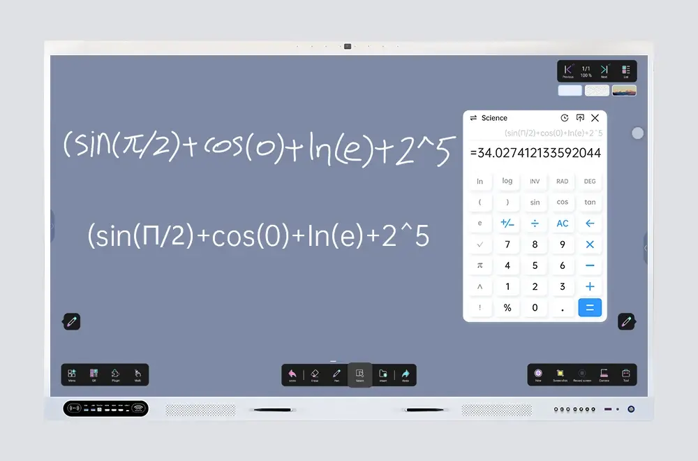 Insert calculator results into whiteboard