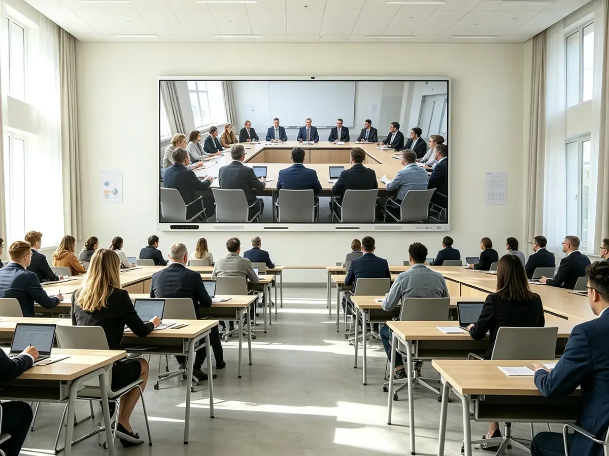 Enterprise meeting room using VisionRoll face recognition attendance