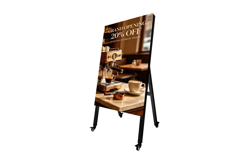 24kg Lightweight LED Outdoor Poster Display with Universal Casters