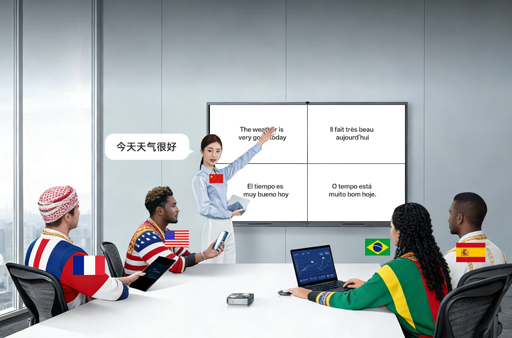 Simulcast in diretta in 4 lingue (modalit&agrave; presentatore)