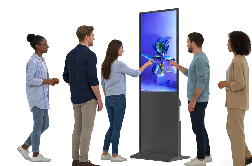 Wegwijzerkiosk 43" 55" 65" 75" 85" - Windows touchscreen - Riotouch foto en video