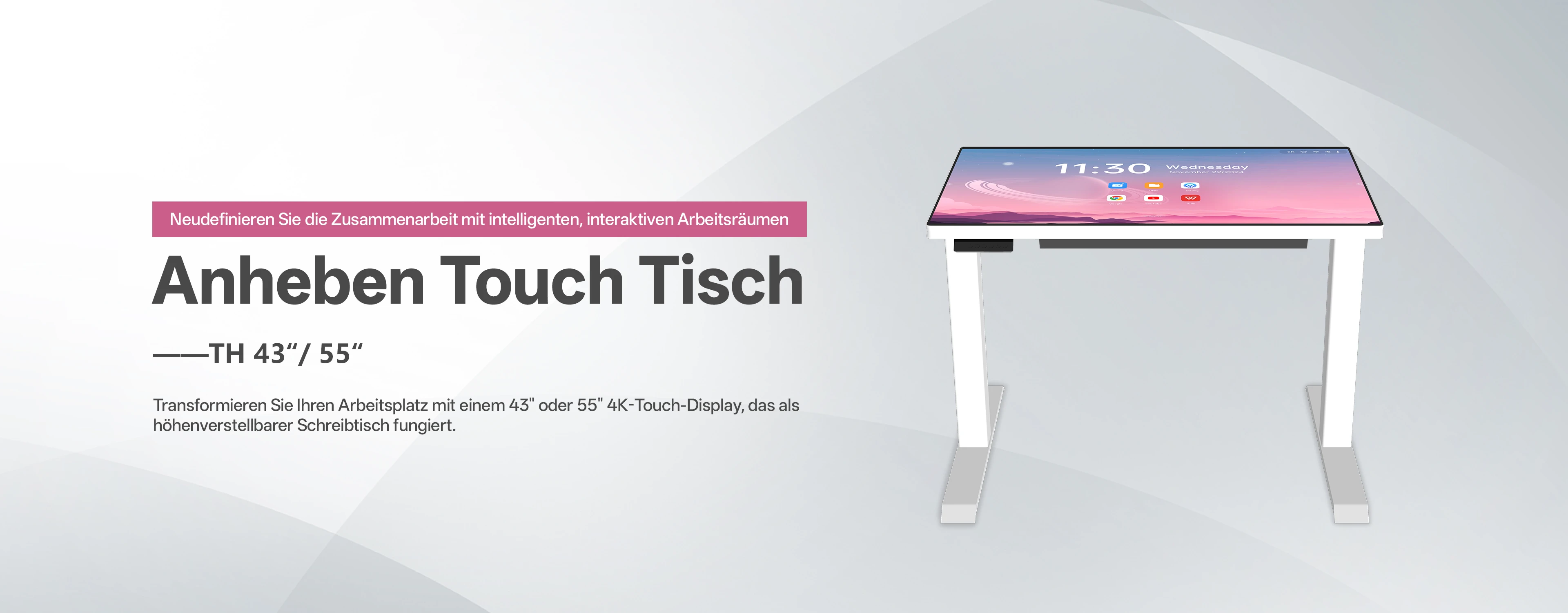 Riotouch Smart Table &ndash; Intelligenter h&ouml;henverstellbarer Touch-Tisch mit RK3588 Chip