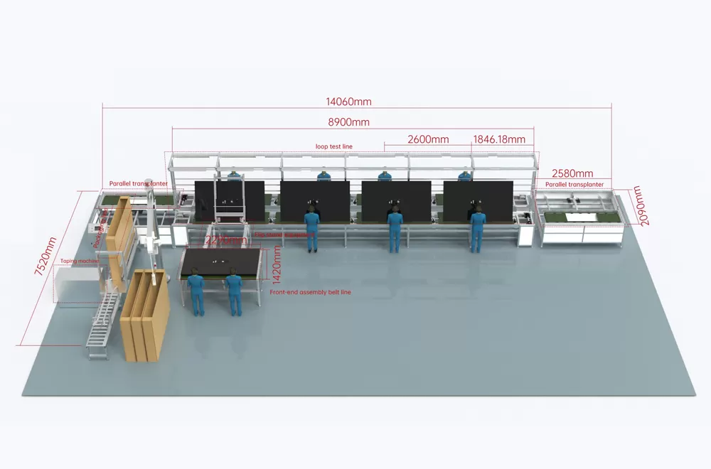 SKD assembly line with material and technical assembly drawings