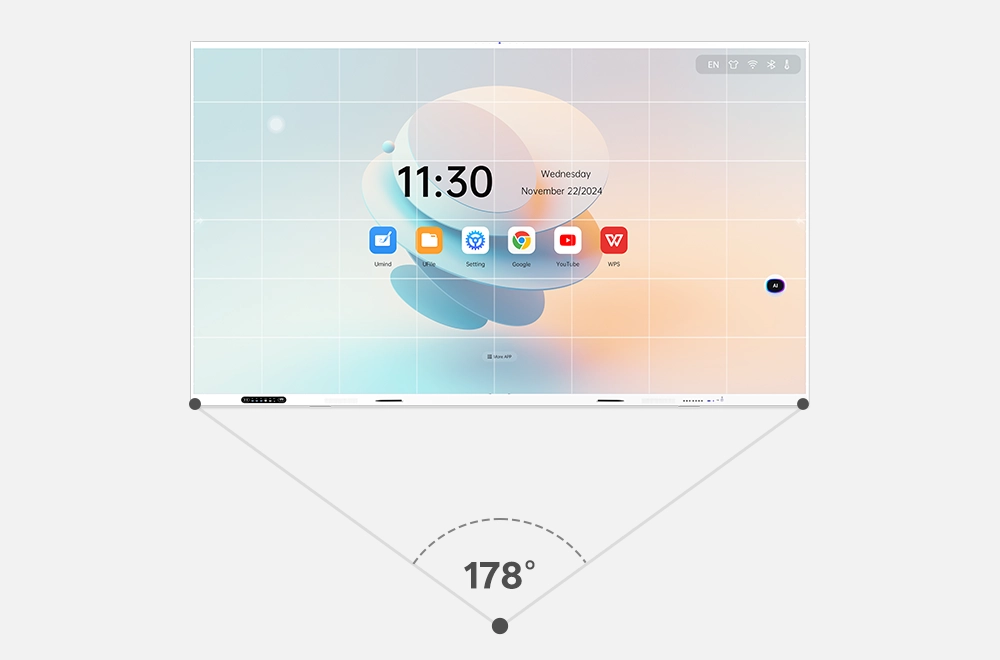Ultra wide viewing angle of 178 &deg;