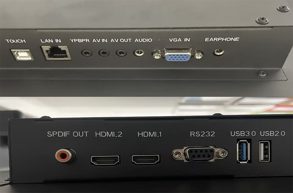 Riotouch-Interactive Flat Panel-T982-RS232 and VGA Interfaces Riotouch Interactive Flat Panel T982 RS232 and VGA Interfaces