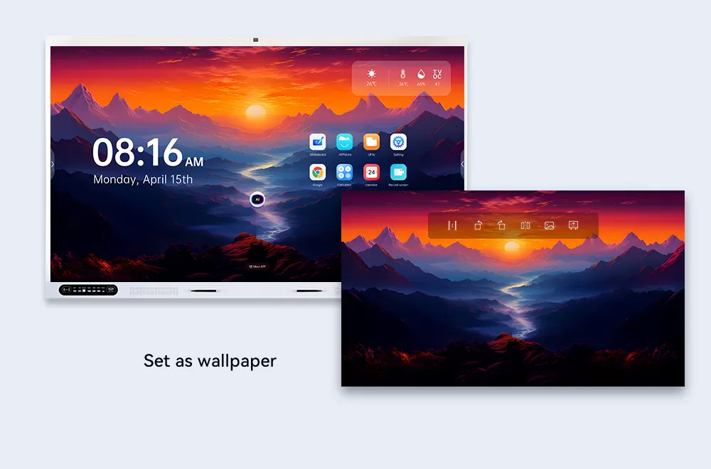Personalized wallpaper settings for business dashboards