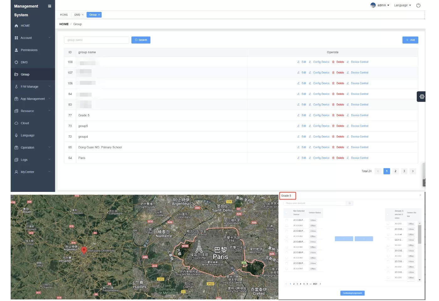 Dynamic device group management dashboard for IT operations